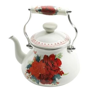 💕 New The Pioneer Woman Cheerful Rose  Floral Tea Kettle